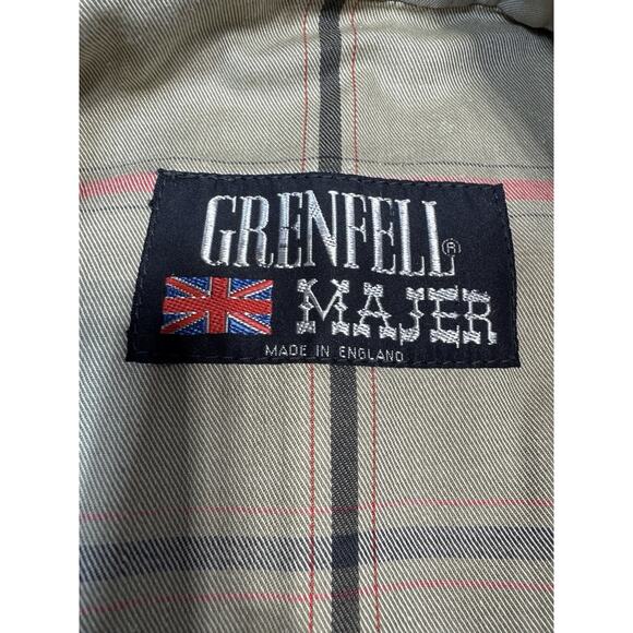 Grenfell Majer Womens Trench Coat Made In England Sz M/L  Khaki Double Breasted - Picture 5 of 8